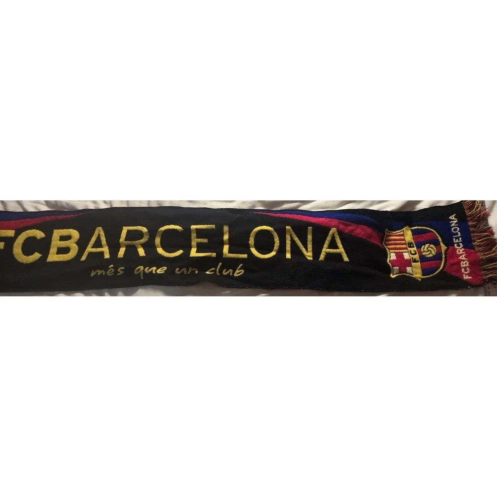 FC Barcelona Soccer Scarf Block Core Gorpcore Reversible Fan Muffler